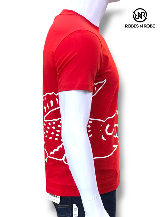 Lacoste Men's Wrap Around Crocodile Logo T-Shirt RED