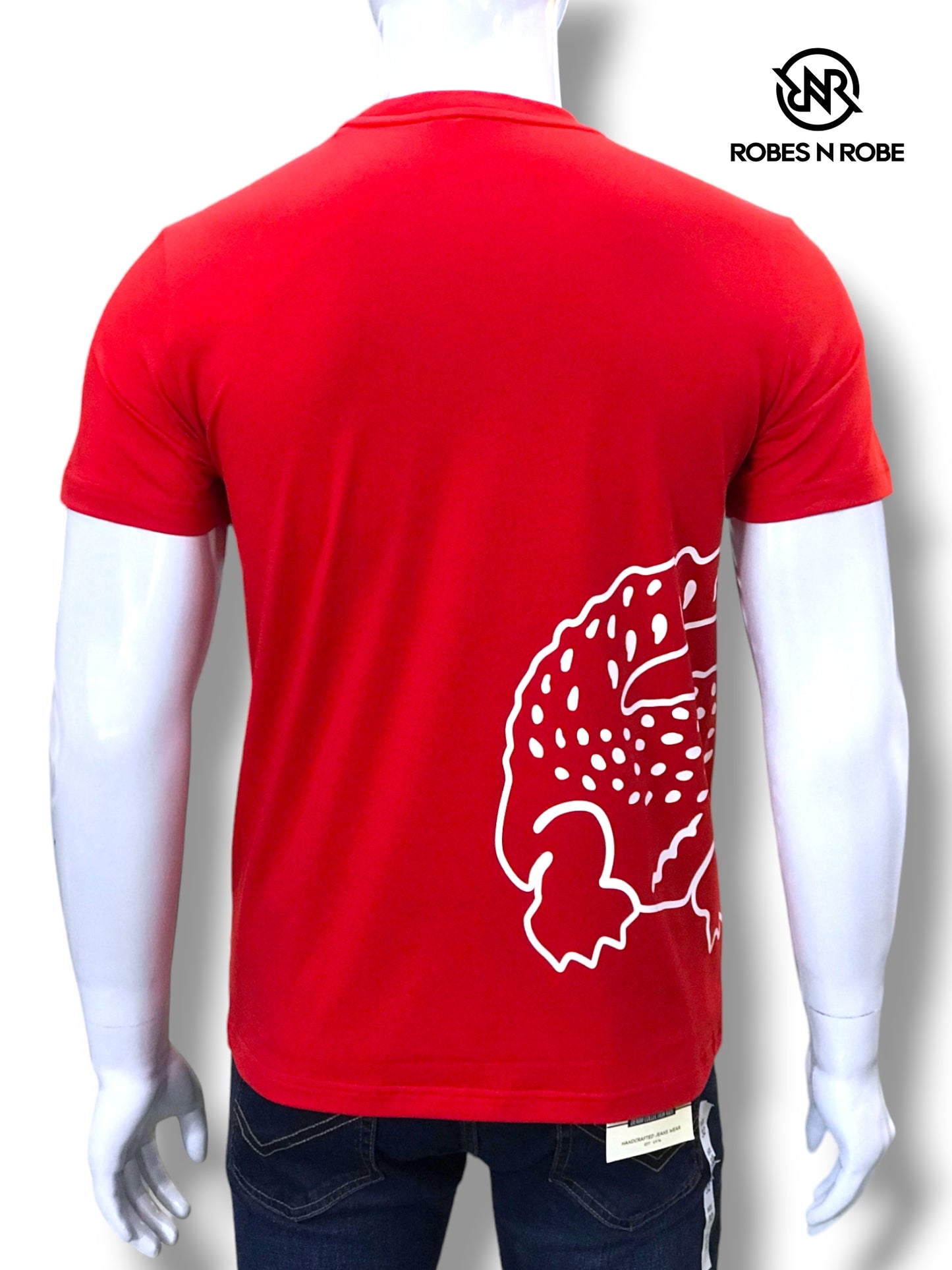 Lacoste Men's Wrap Around Crocodile Logo T-Shirt RED