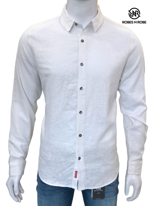 GUESS LINEN SHIRTS REGULAR FIT