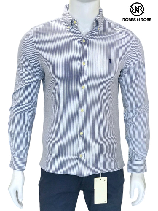 RALPH LAUREN BUTTON DOWN  SLIM-FIT STRIPE SHIRT