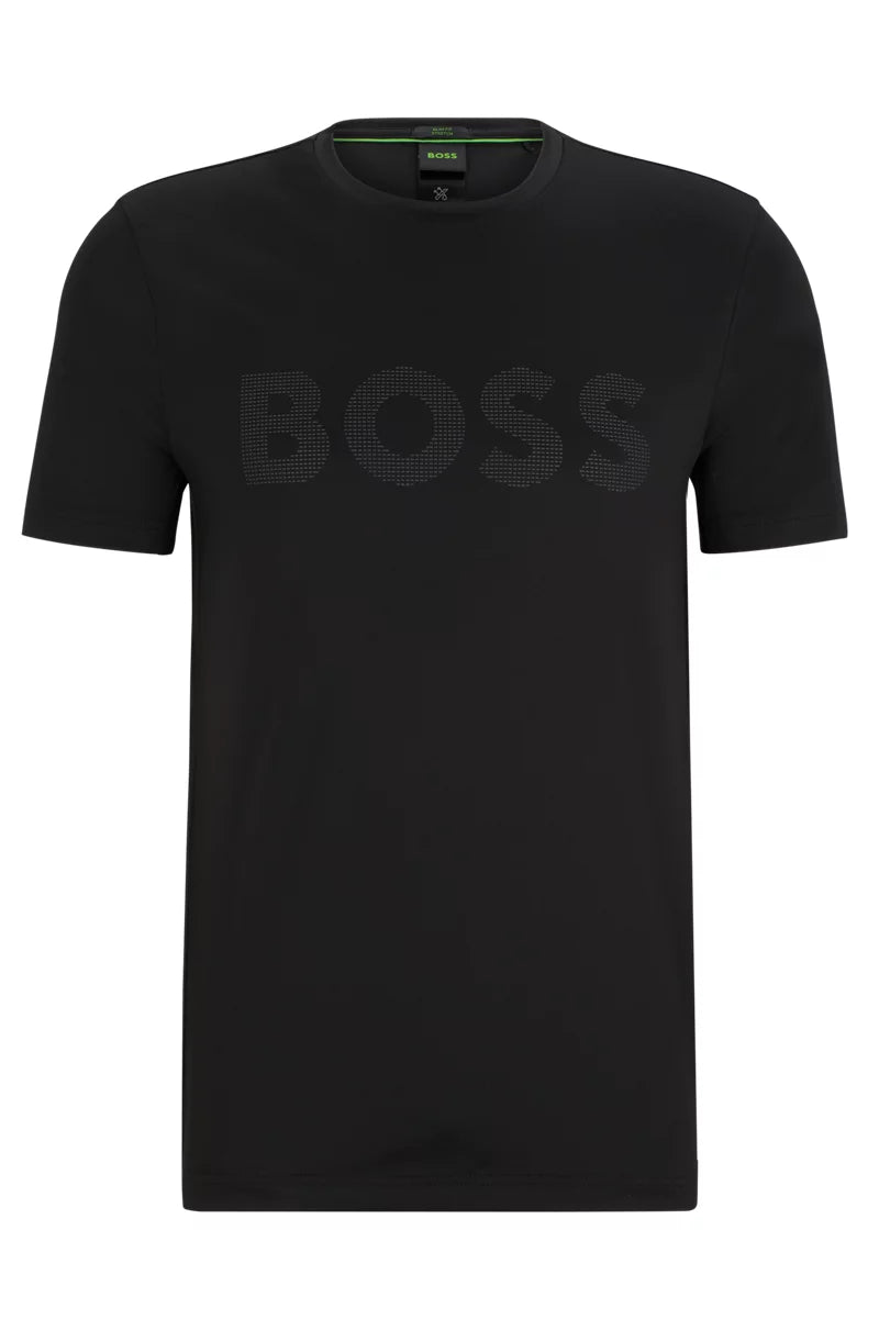 BOSS PERFORMANCE STRETCH T-SHIRT WITH DECORATIVE REFLECTIVE LOGO