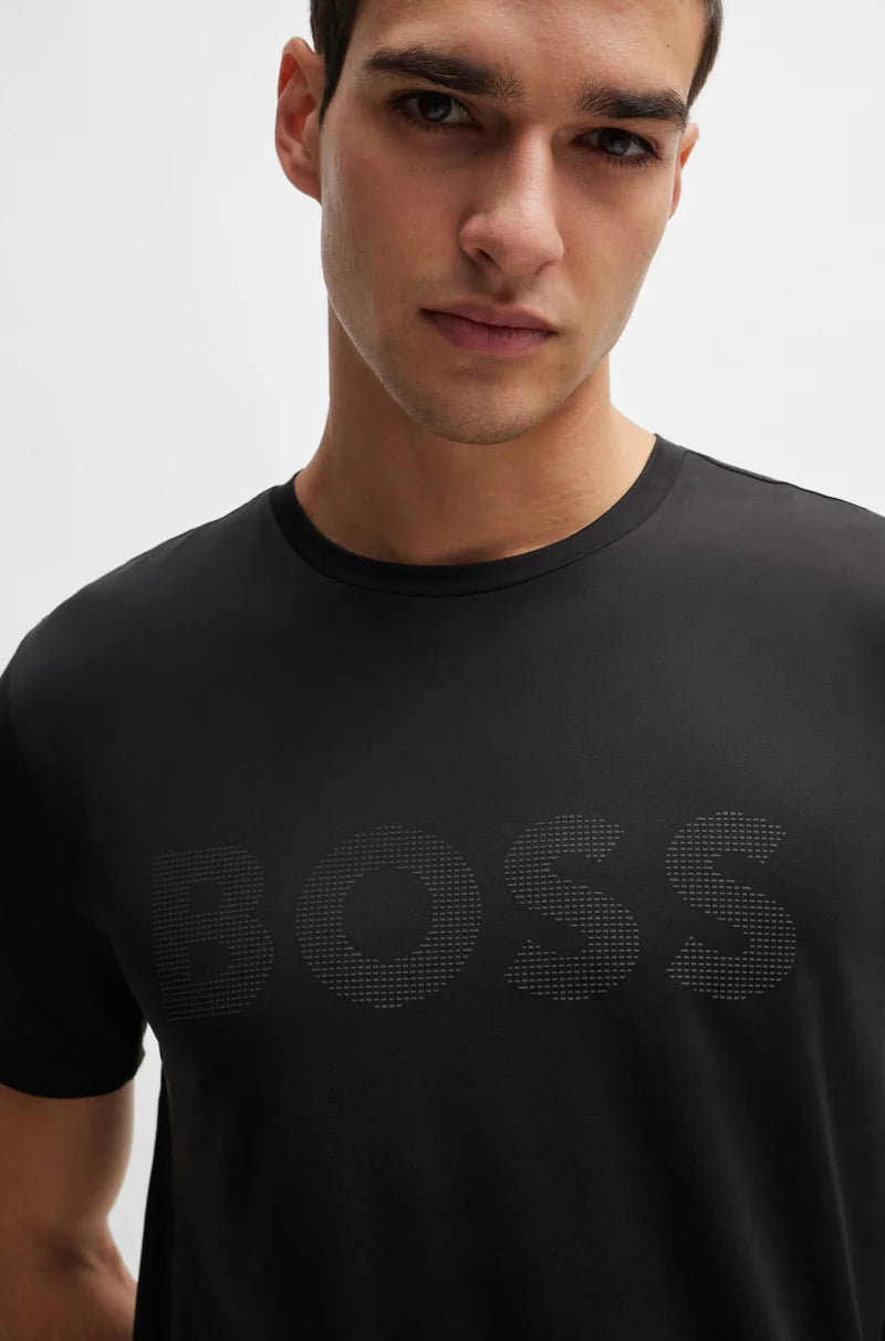 BOSS PERFORMANCE STRETCH T-SHIRT WITH DECORATIVE REFLECTIVE LOGO