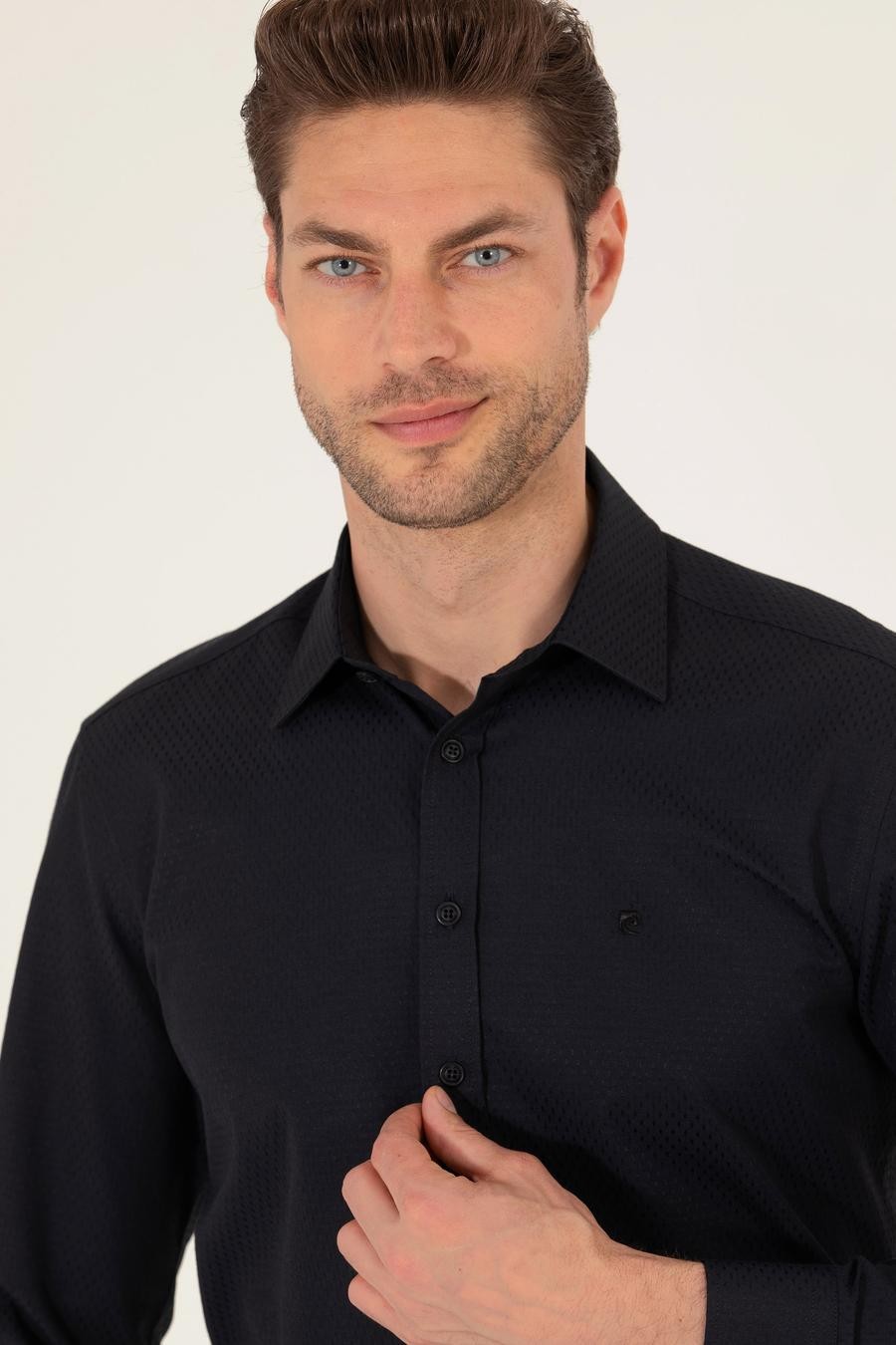 Pierre Cardin Men's Regular black Shirt