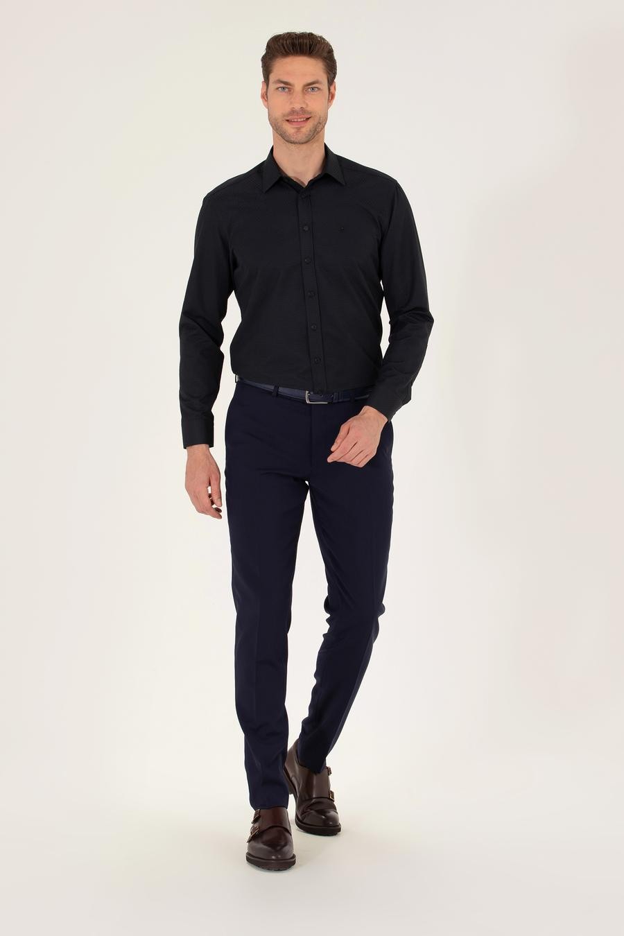 Pierre Cardin Men's Regular black Shirt