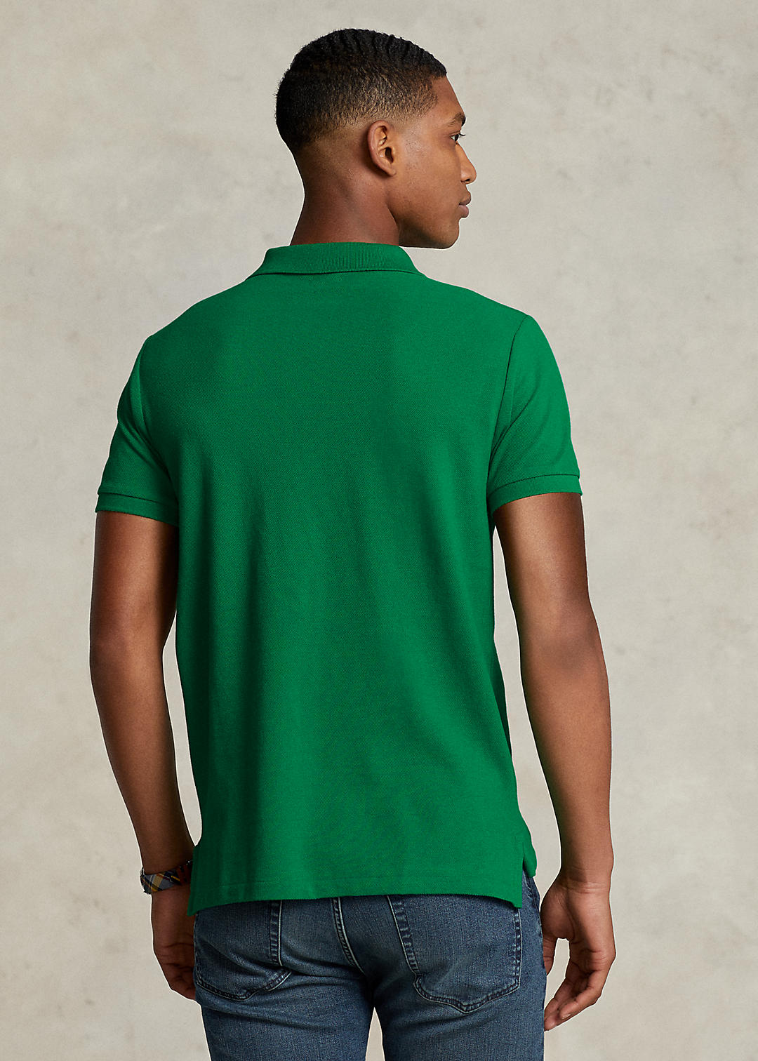 RALPH LAUREN SMALL PONY MESH POLO CUSTOM SLIM FIT DARK GREEN