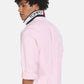 TOMMY HILFIGER TIPPED COLLAR SOLID PINK SHIRT