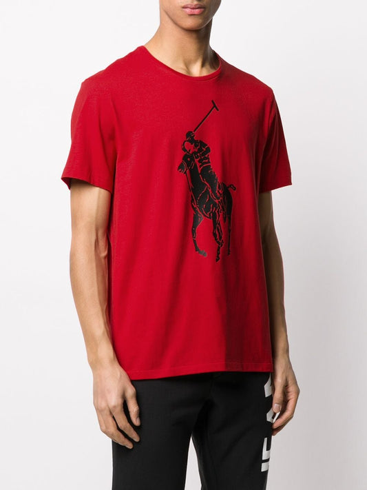 RALPH LAUREN CREW NECK BIG LOGO T SHIRT - RED