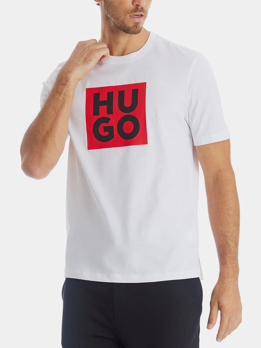 HUGO BOSS ORGANIC-COTTON T-SHIRT - WHITE