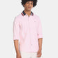 TOMMY HILFIGER TIPPED COLLAR SOLID PINK SHIRT