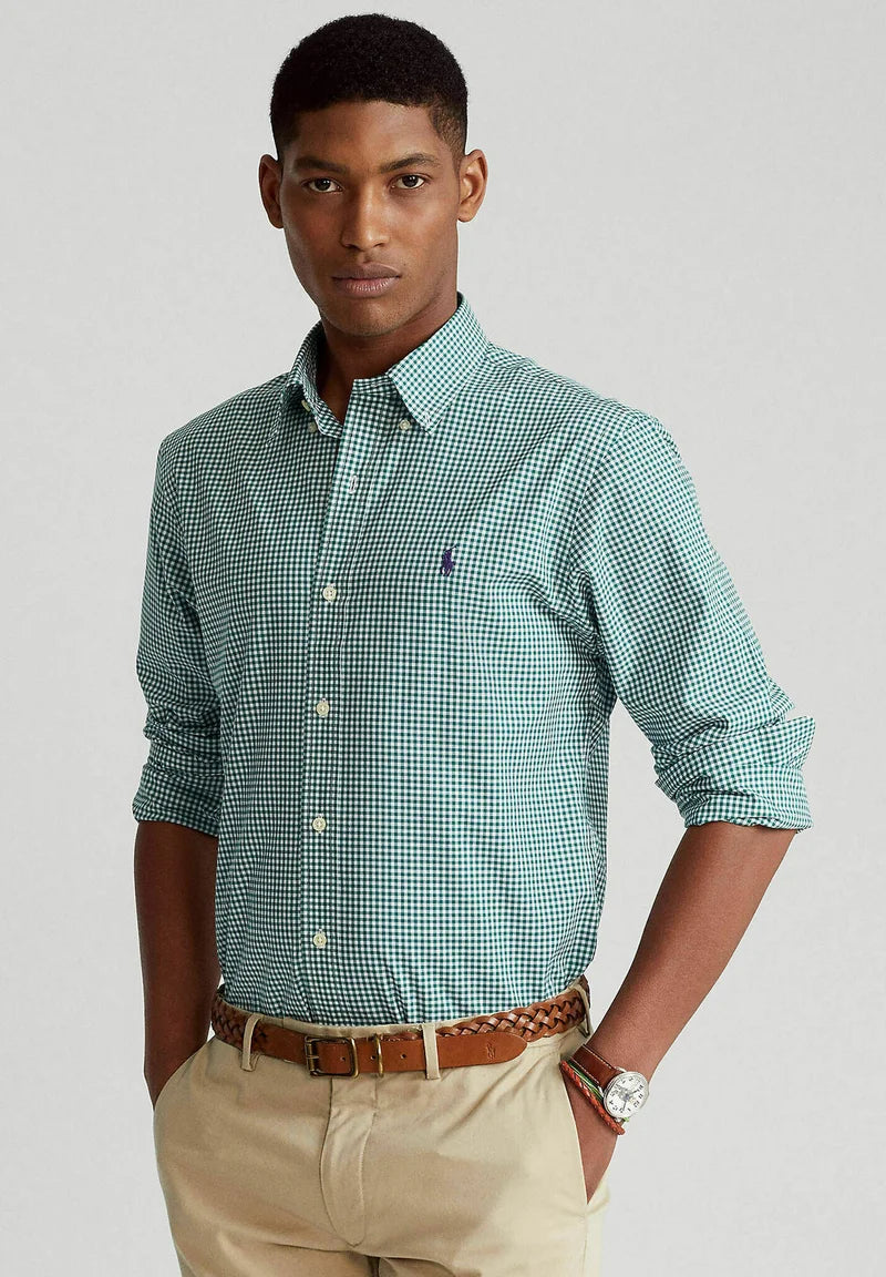 RALPH  LAUREN GINGHAM CHECK GREEN
