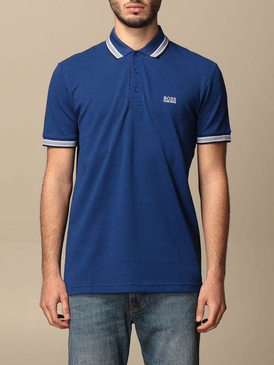 HUGO BOSS REGULAR FIT ORGANIC COTTON POLO SHIRT WITH CONTRAST LOGO DETAILS