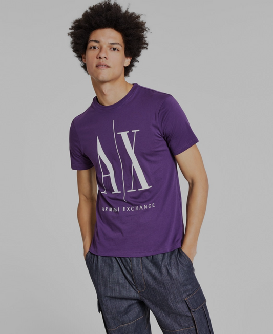 A X ARMANI EXCHANGE PRINTED CREW NECK TEES
