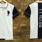 U.S. POLO ASSN MEN'S WHITE COLOUR BLOCK COTTON  POLO SHIRT