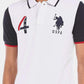 U.S. POLO ASSN MEN'S WHITE COLOUR BLOCK COTTON  POLO SHIRT