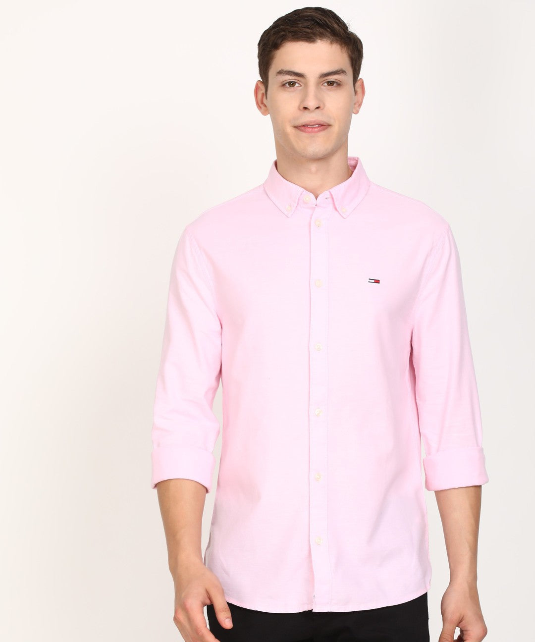 TOMMY HILFIGER OXFORD COTTON SOLID PINK - SHIRT