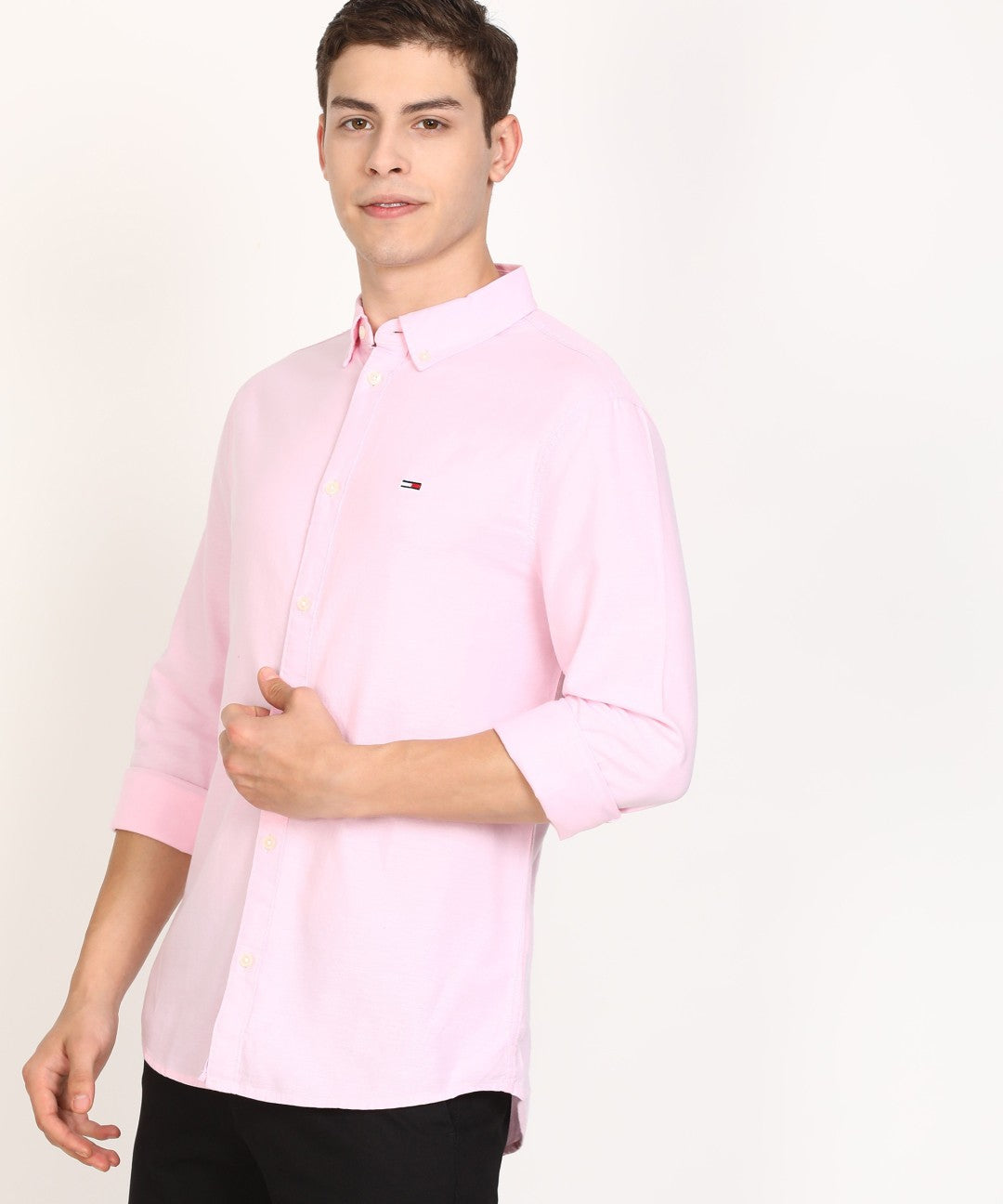 TOMMY HILFIGER OXFORD COTTON SOLID PINK - SHIRT