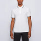 HUGO BOSS WHITE REGULAR FIT ORGANIC-COTTON POLO SHIRT WITH CONTRAST LOGO DETAILS