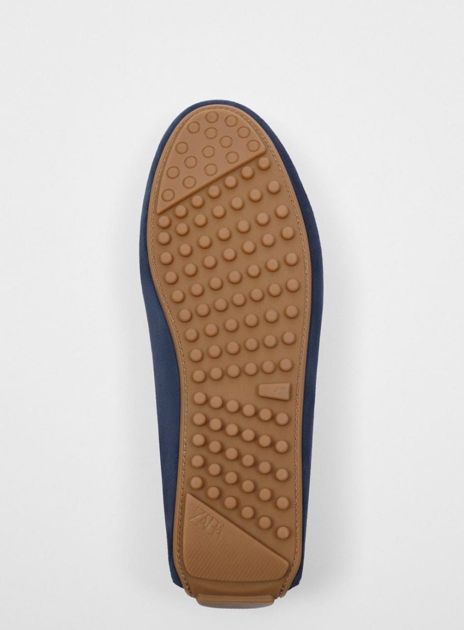 ZARA LEATHER DRIVING LOAFER - BLUE â ROBES N ROBE