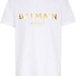BALMAIN WHITE METALLIC LOGO T-SHIRT