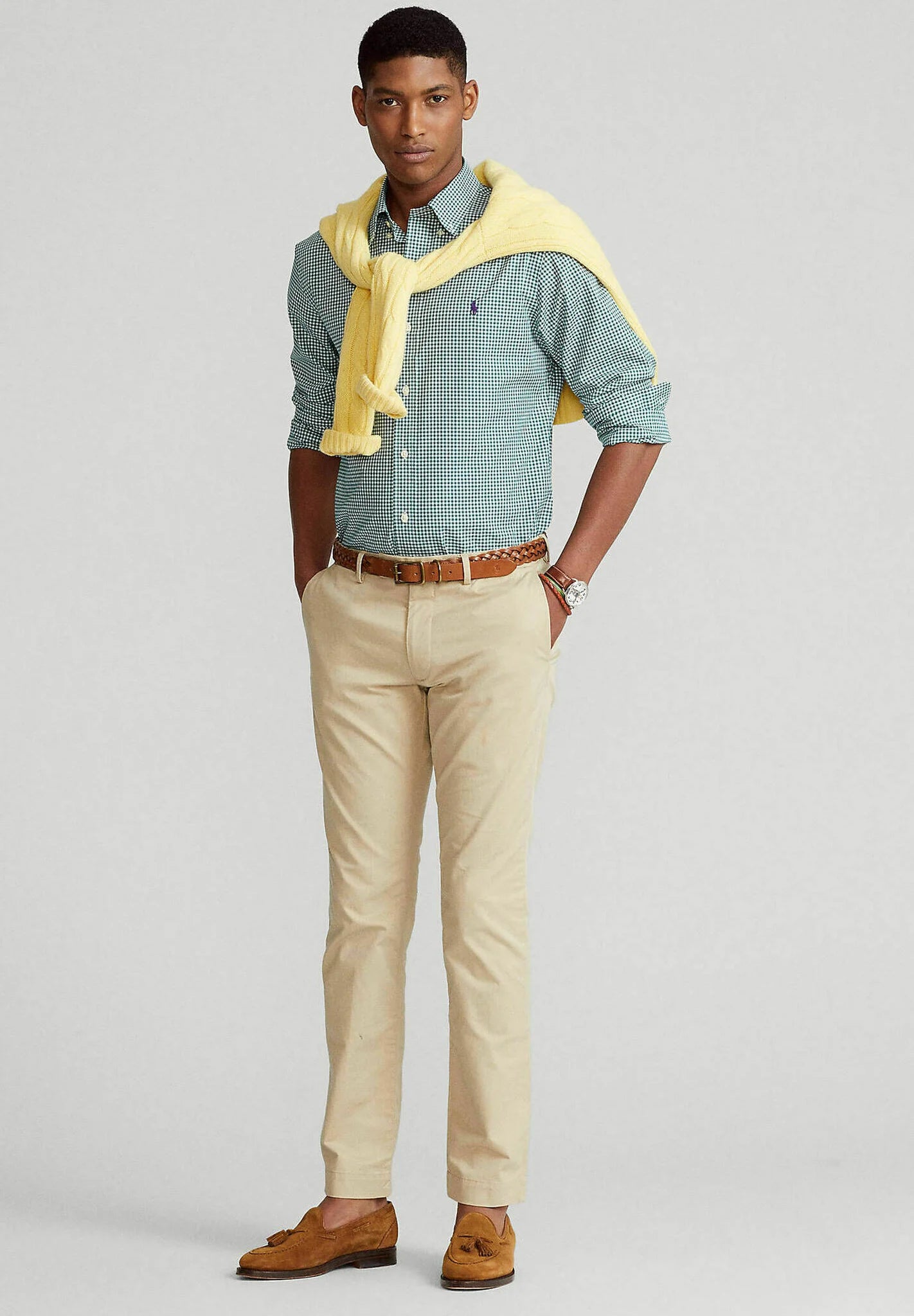 RALPH  LAUREN GINGHAM CHECK GREEN