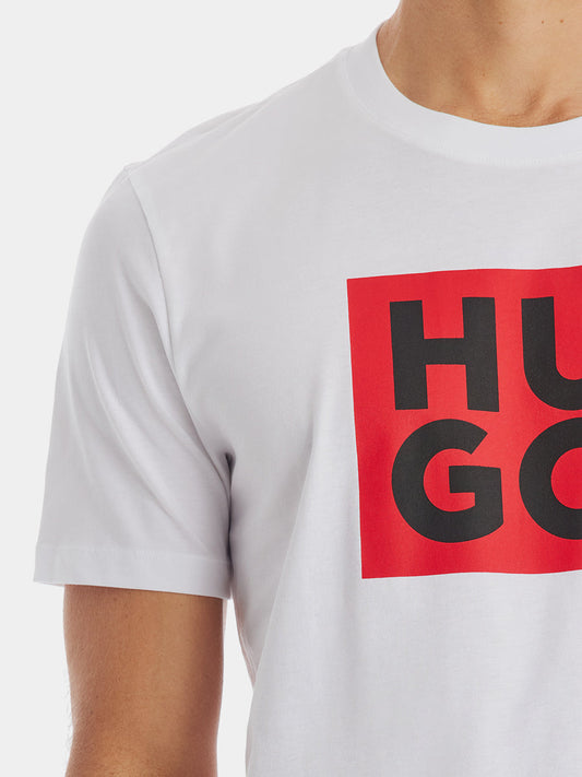 HUGO BOSS ORGANIC-COTTON T-SHIRT - WHITE